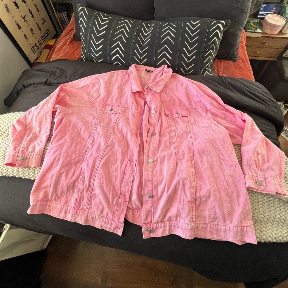 Pink Jean Jacket Oversized
